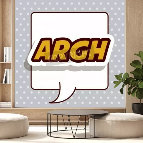 Papier peint  Inscription jaune pop art