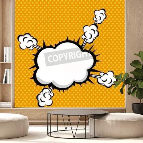 Papier peint  Bulle de BD blanc