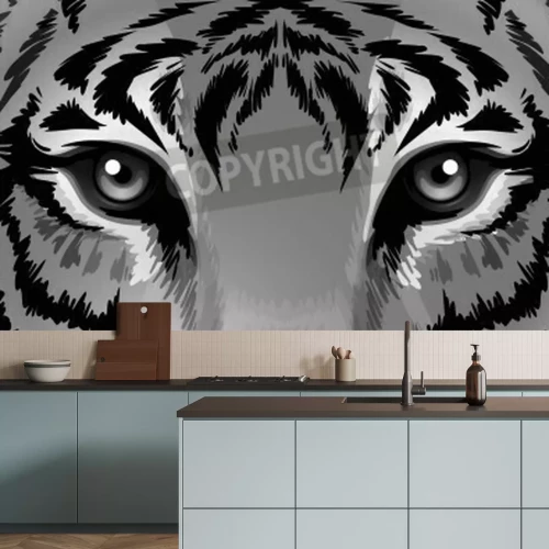 Papier peint  Illustration les yeux du tigre