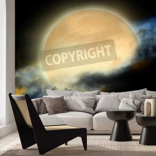 Papier peint  Pleine lune et nuages