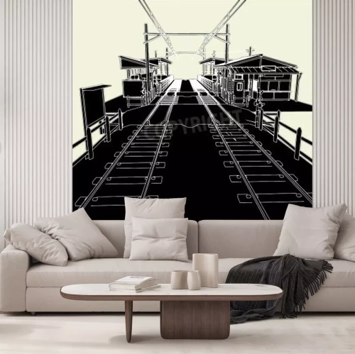 Papier peint  Station abstraite déserte