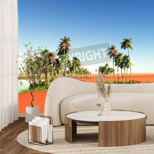 Papier peint  Oasis du désert rouge