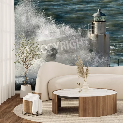 Papier peint  Phare sur une digue