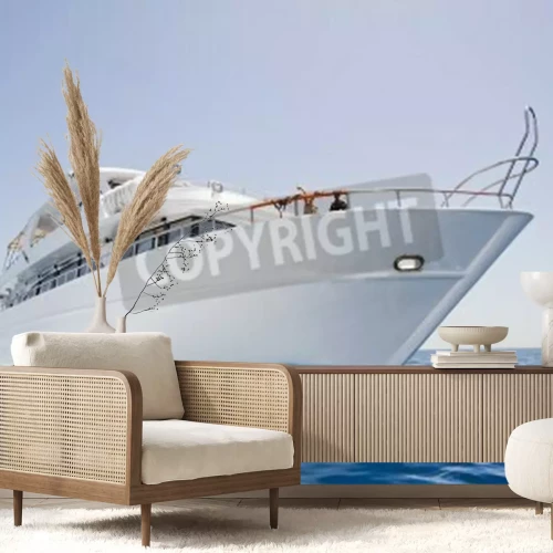 Papier peint  Un grand yacht privé en cours en mer