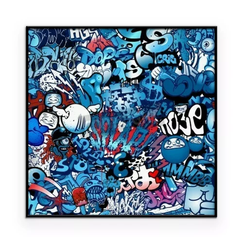 Poster  Motif graffiti bleu