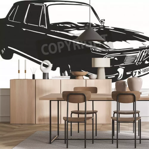 Papier peint  Vector illustration d'une vieille voiture