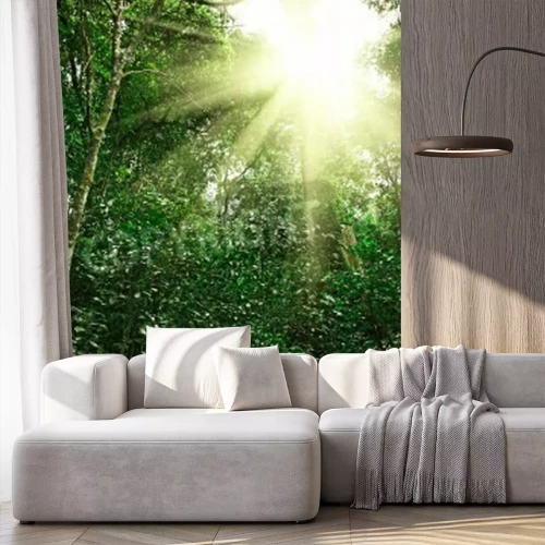 Papier peint  Les rayons du soleil dans la forêt vierge