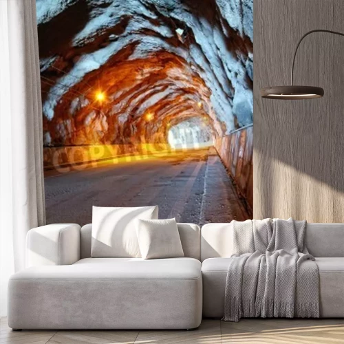 Papier peint  Route dans un tunnel 3d