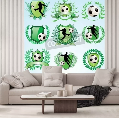 Papier peint  Badges de foot verts