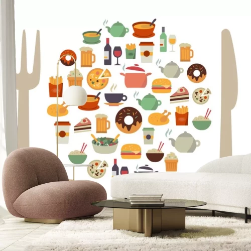 Sticker  Icônes alimentaire Fond