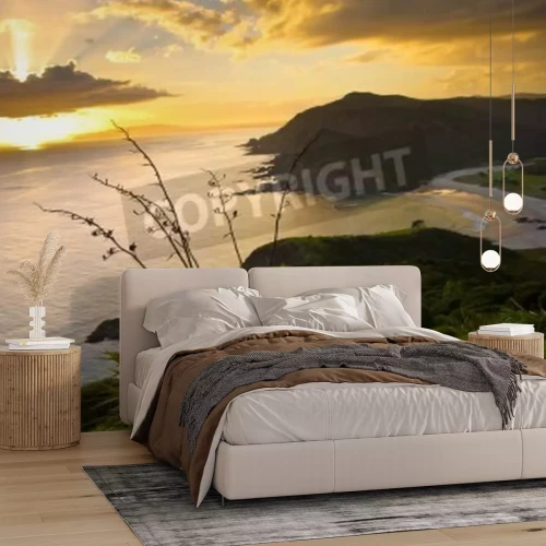 Papier peint  Lever de soleil sur la côte de la Nouvelle-Zélande