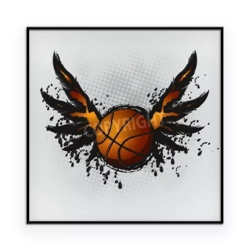 Poster  Graphique de basket-ball et d'ailes