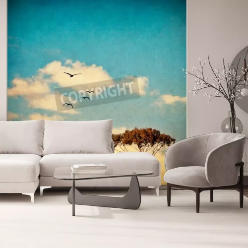 Papier peint  Ciel brumeux au-dessus de la ville