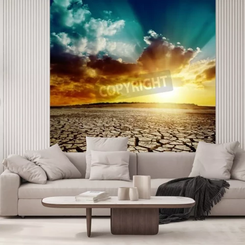 Papier peint  Le sol craquelé du désert