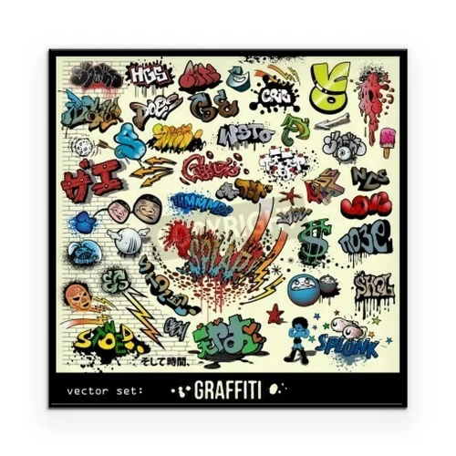 Poster  Motif avec inscriptions de style graffiti