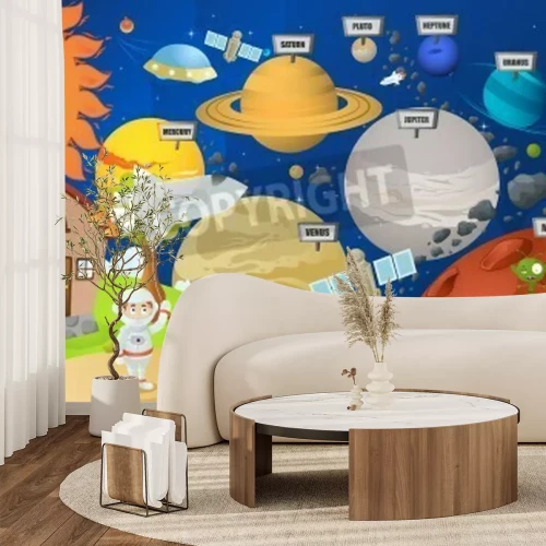 Papier peint  Illustration du système solaire pour les enfants