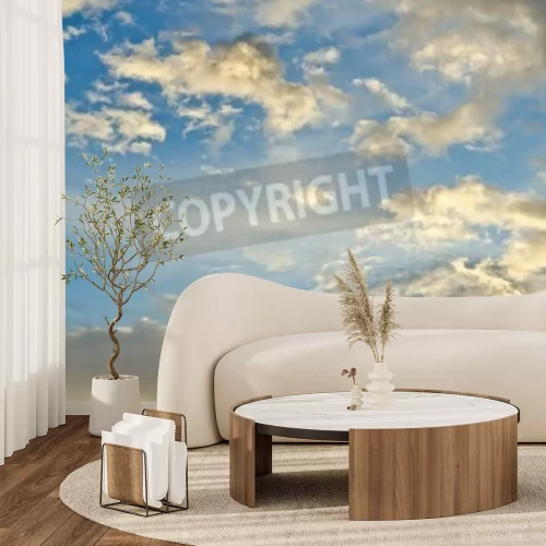 Papier peint  Femme dans le ciel orange