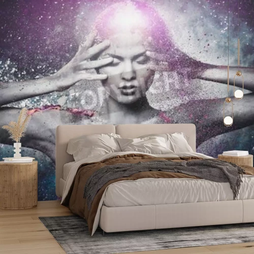 Papier peint  Femme et fond abstrait