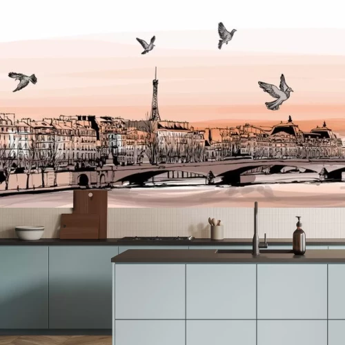 Sticker  Vue de Paris depuis "Pont des Arts"