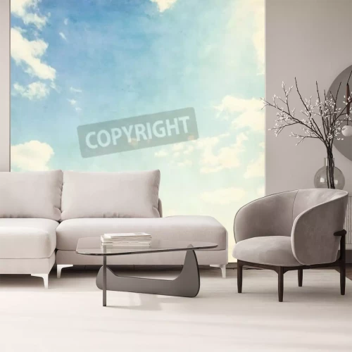 Papier peint  Nuances pastel du ciel et des nuages