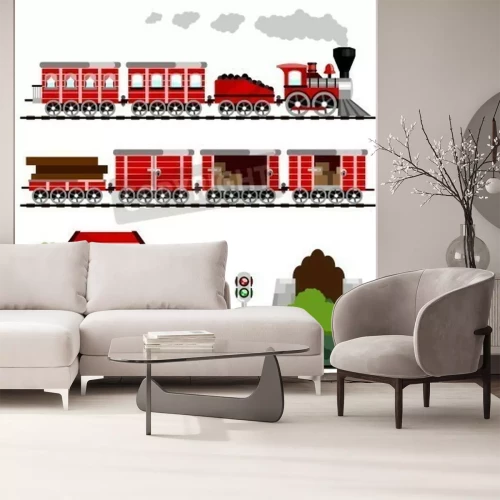Papier peint  Train pour enfants et station