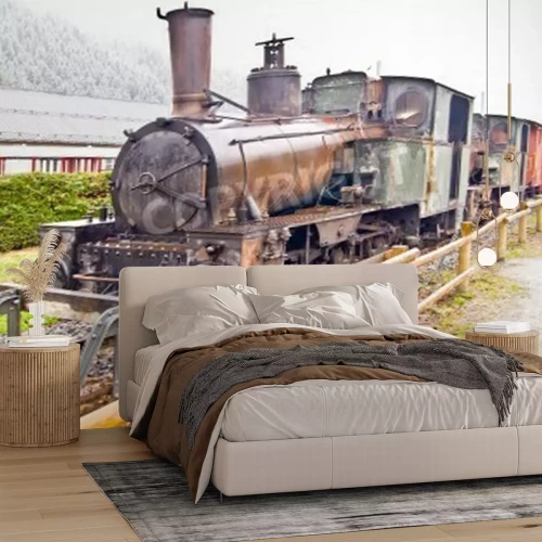 Papier peint  Locomotive rouillée d'époque