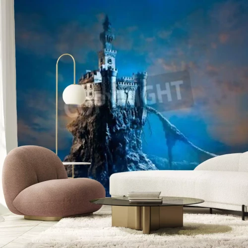 Papier peint  Château abstrait sur un rocher