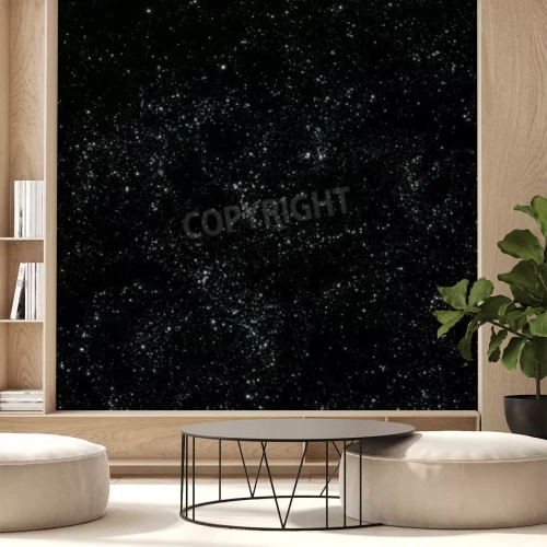 Papier peint  Thème avec des étoiles sur un fond noir