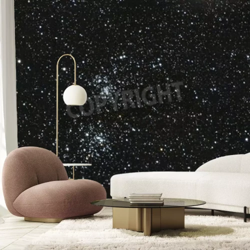 Papier peint  Motif avec des étoiles sur un fond noir