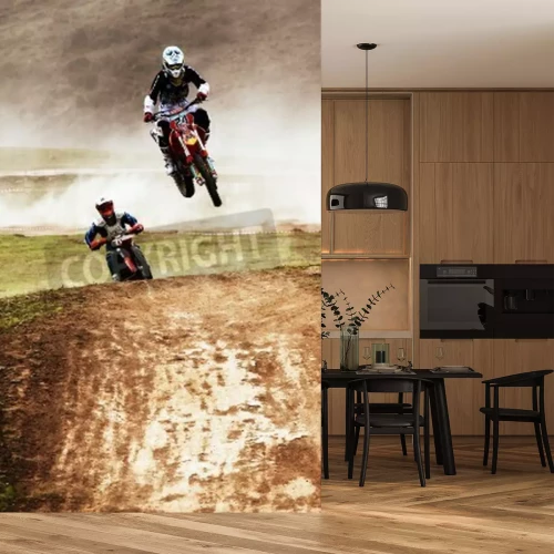 Papier peint  ALMATY, KAZAKHSTAN - APRIL 10: V.Brikun(24) at Motocross competition 