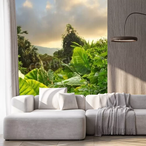 Papier peint  Paysage vert tropical