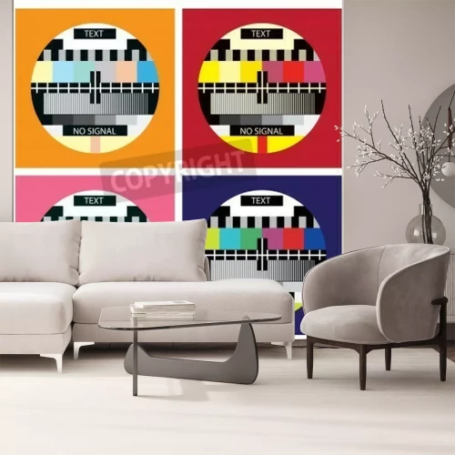 Papier peint  Image de télé pop art
