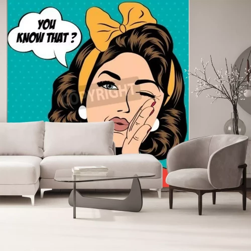Papier peint  Femme style BD