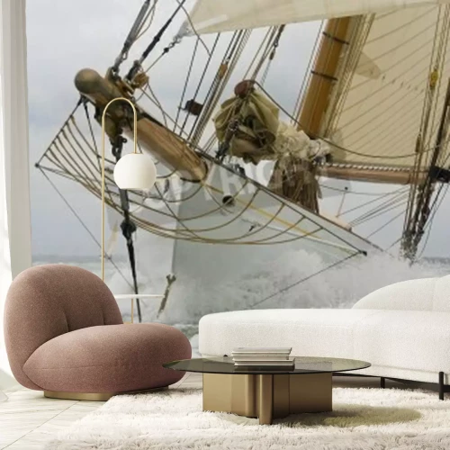 Papier peint  Voilier avec éléments en bois