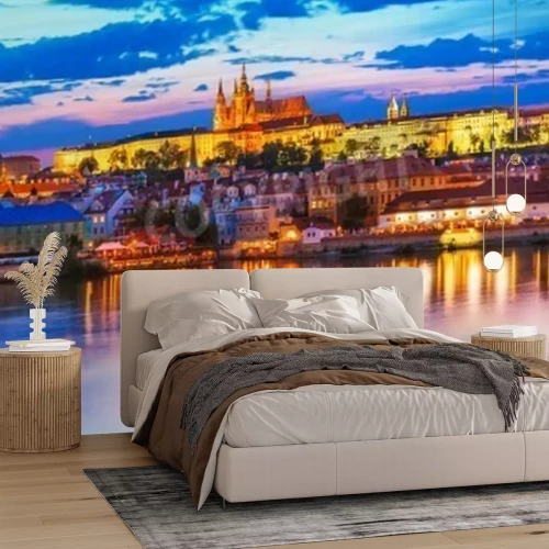 Papier peint  Panorama avec château sur un rocher