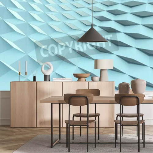 Papier peint  Motif 3D bleu ciel