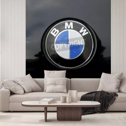 Papier peint  BMW signe sur la voiture mélangé avec du noir
