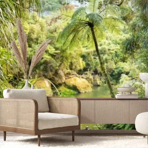 Papier peint  La jungle dans un style rétro