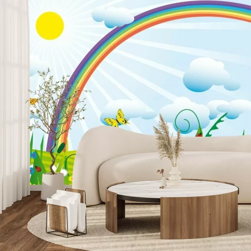 Papier peint  Dessin avec un arc-en-ciel