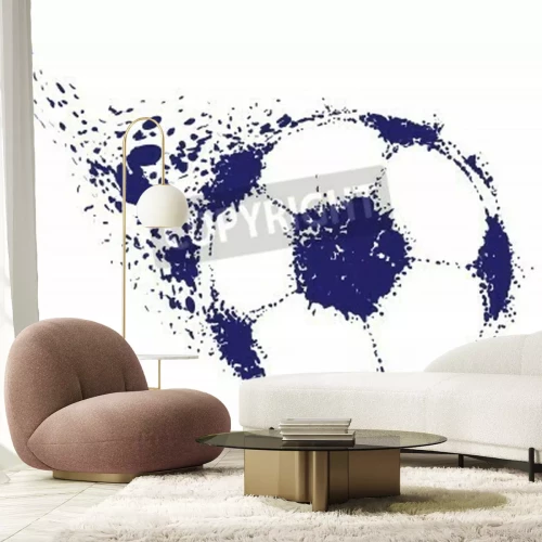 Papier peint  Football 3D et points de peinture