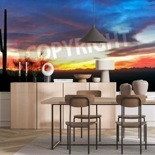 Papier peint  Le désert après le coucher du soleil