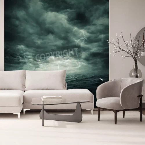 Papier peint  Ciel orageux sur la mer