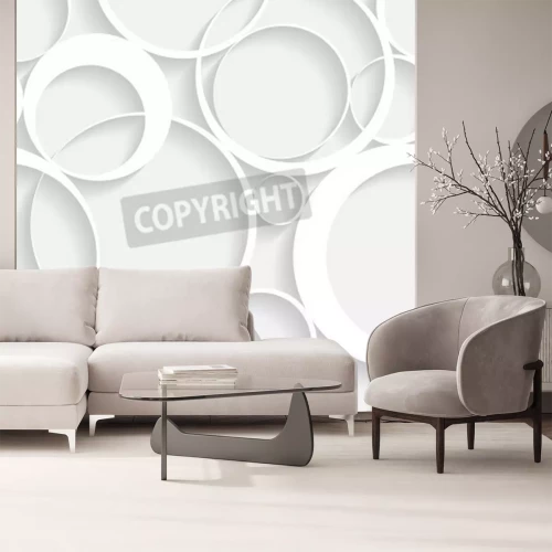 Papier peint  Cercles en 3D abstraits