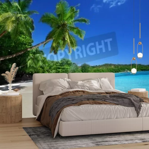 Papier peint  Les Seychelles et la plage