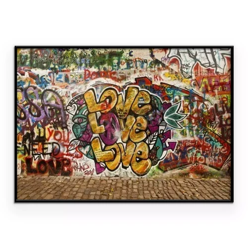 Poster  Graffiti sur un mur en hommage à John Lennon à Prague