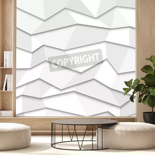 Papier peint  3D origami blanc