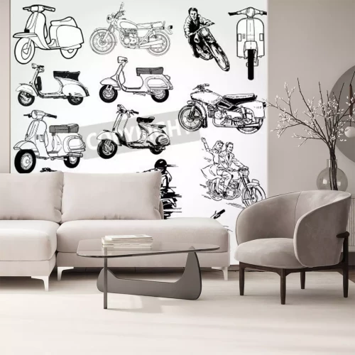 Papier peint  Motorcycle set
