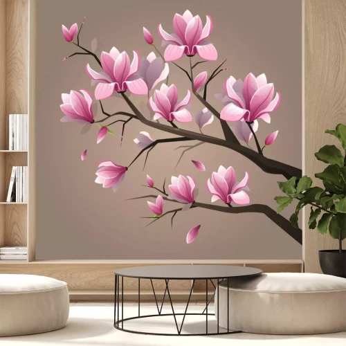 Papier peint  Pink magnolia flowers