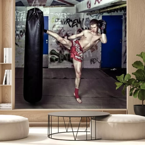 Papier peint  Boxeur à l'entraînement