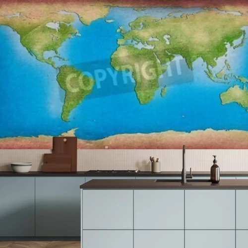 Papier peint  Carte monde à recycler pour votre fond